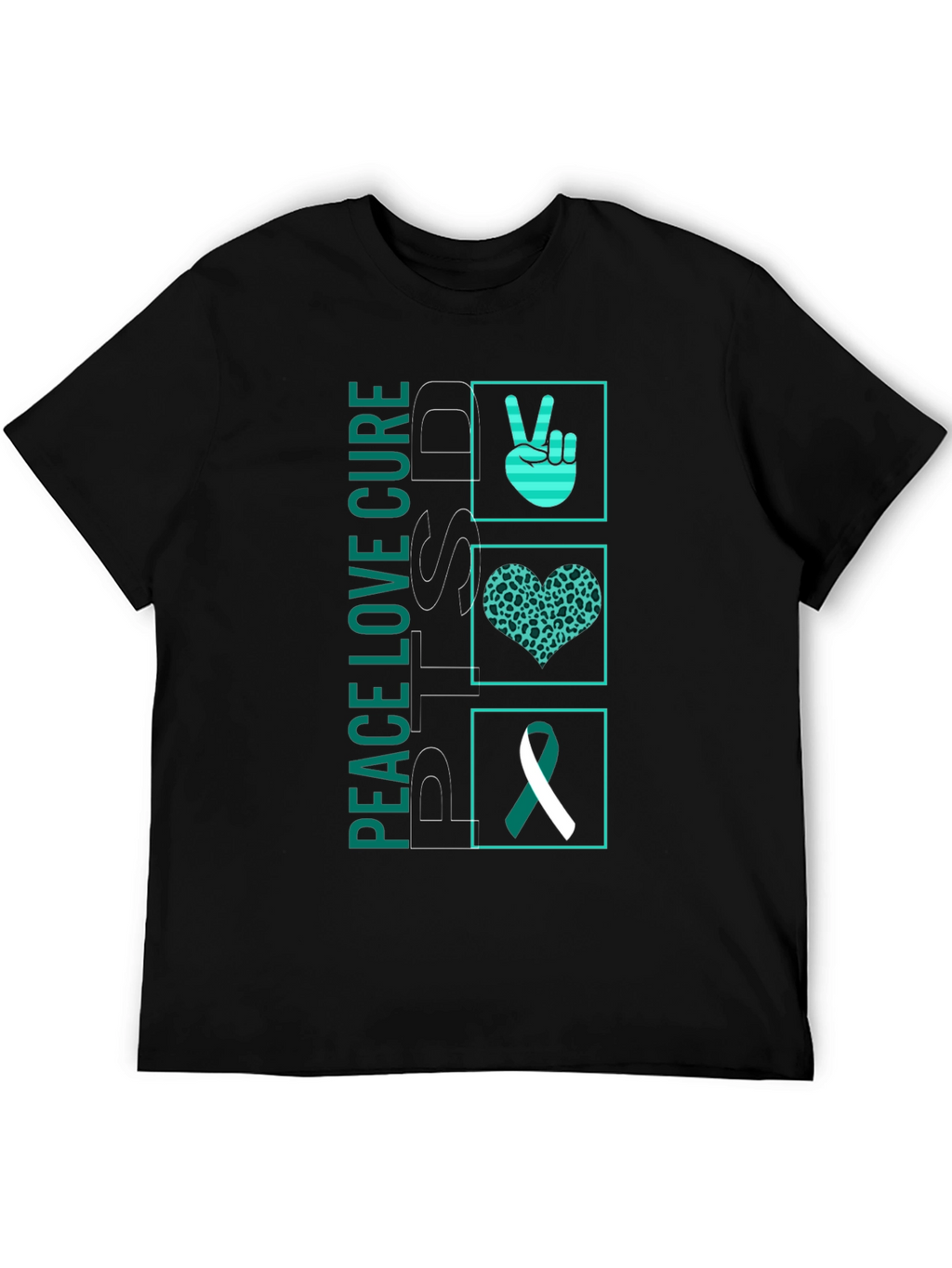 Peace Love Cure PTSD Awareness T-Shirt
