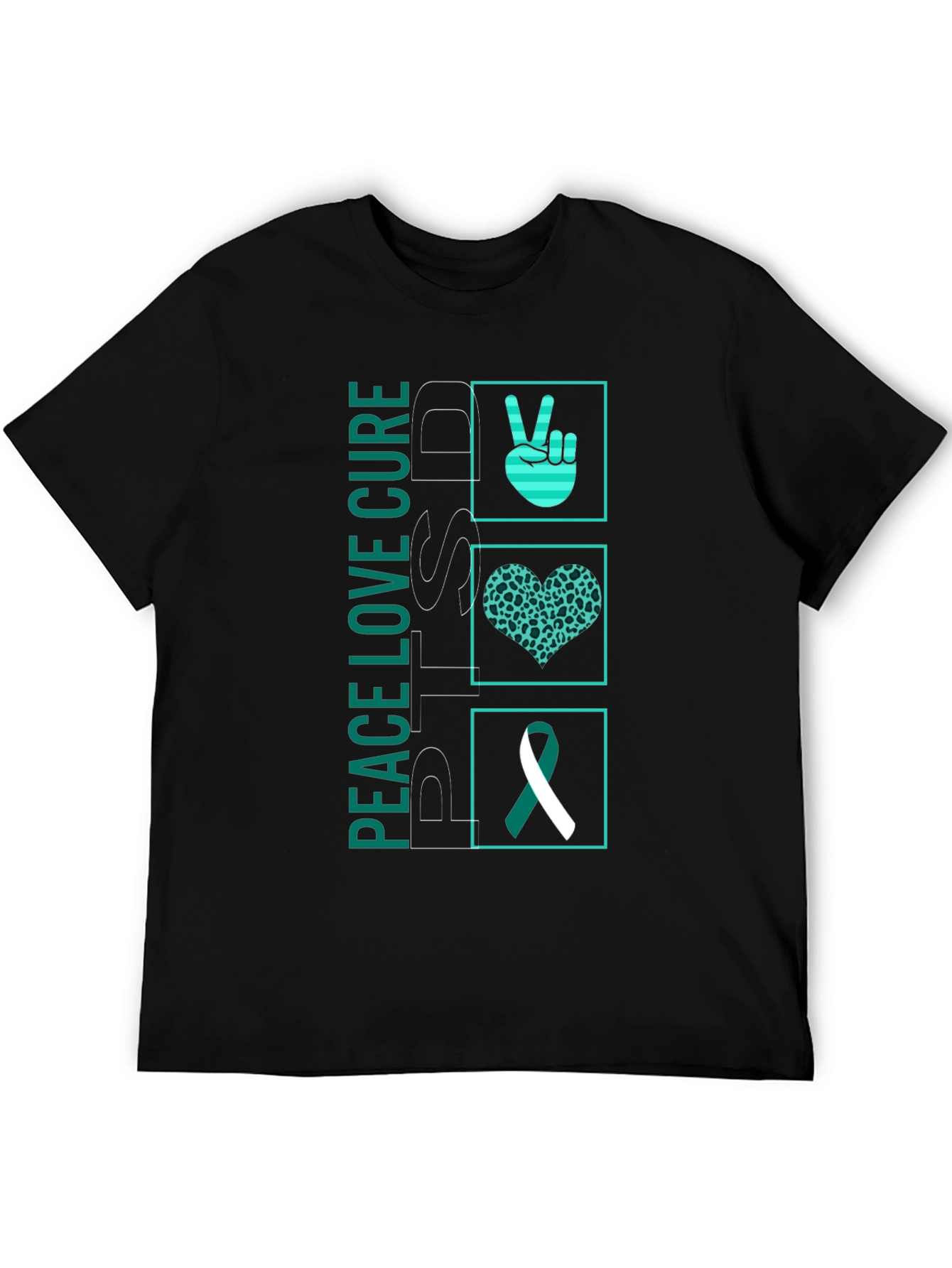Peace Love Cure PTSD Awareness T-Shirt