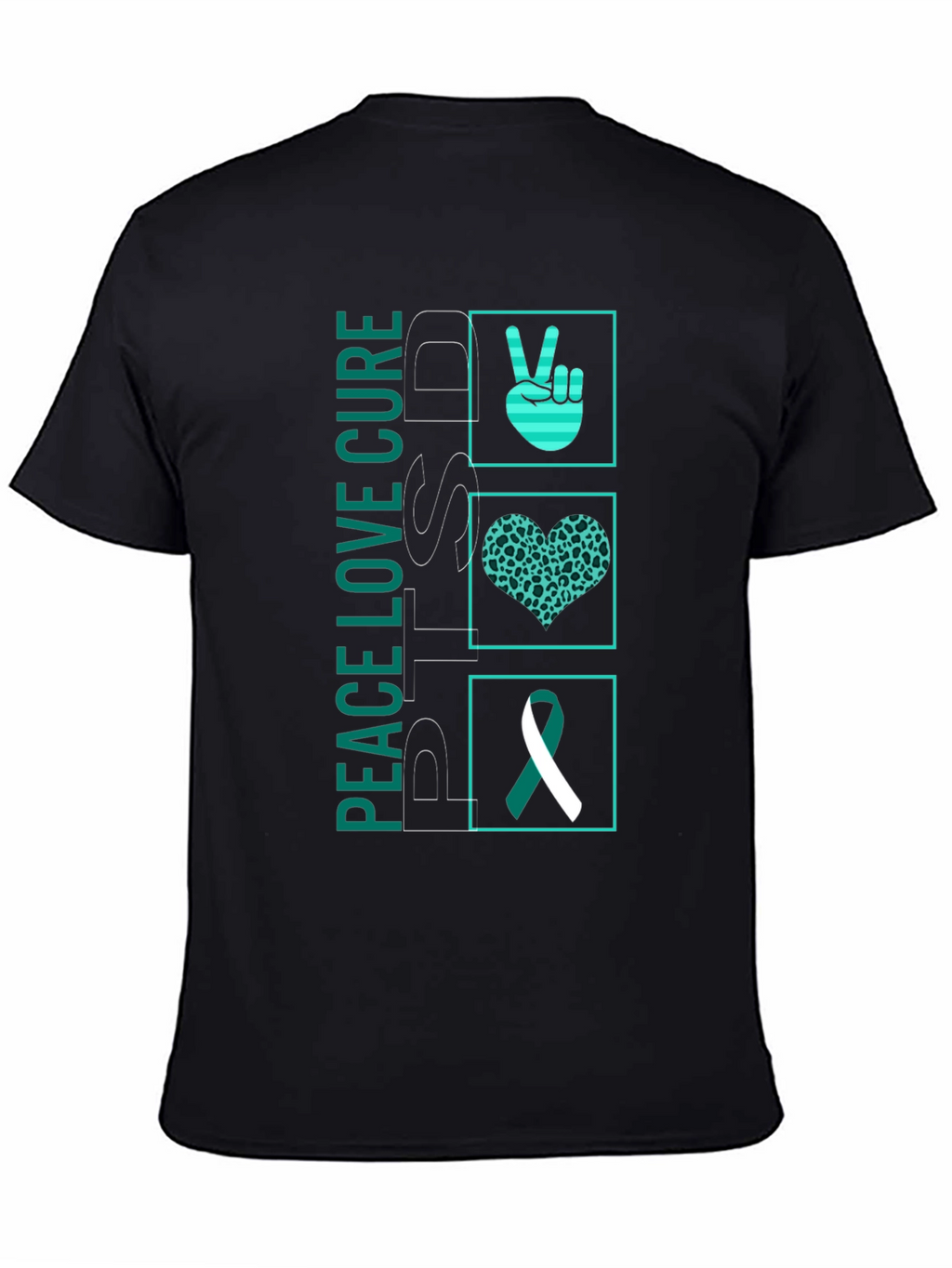 Peace Love Cure PTSD Awareness T-Shirt
