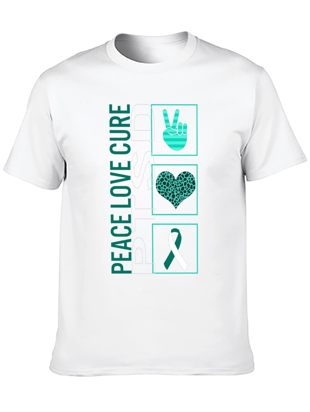 Peace Love Cure PTSD Awareness T-Shirt