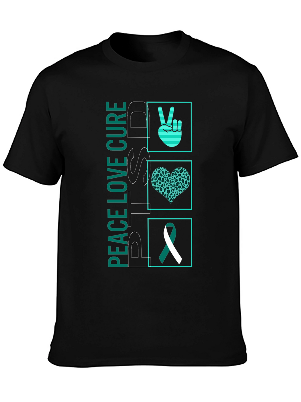 Peace Love Cure PTSD Awareness T-Shirt