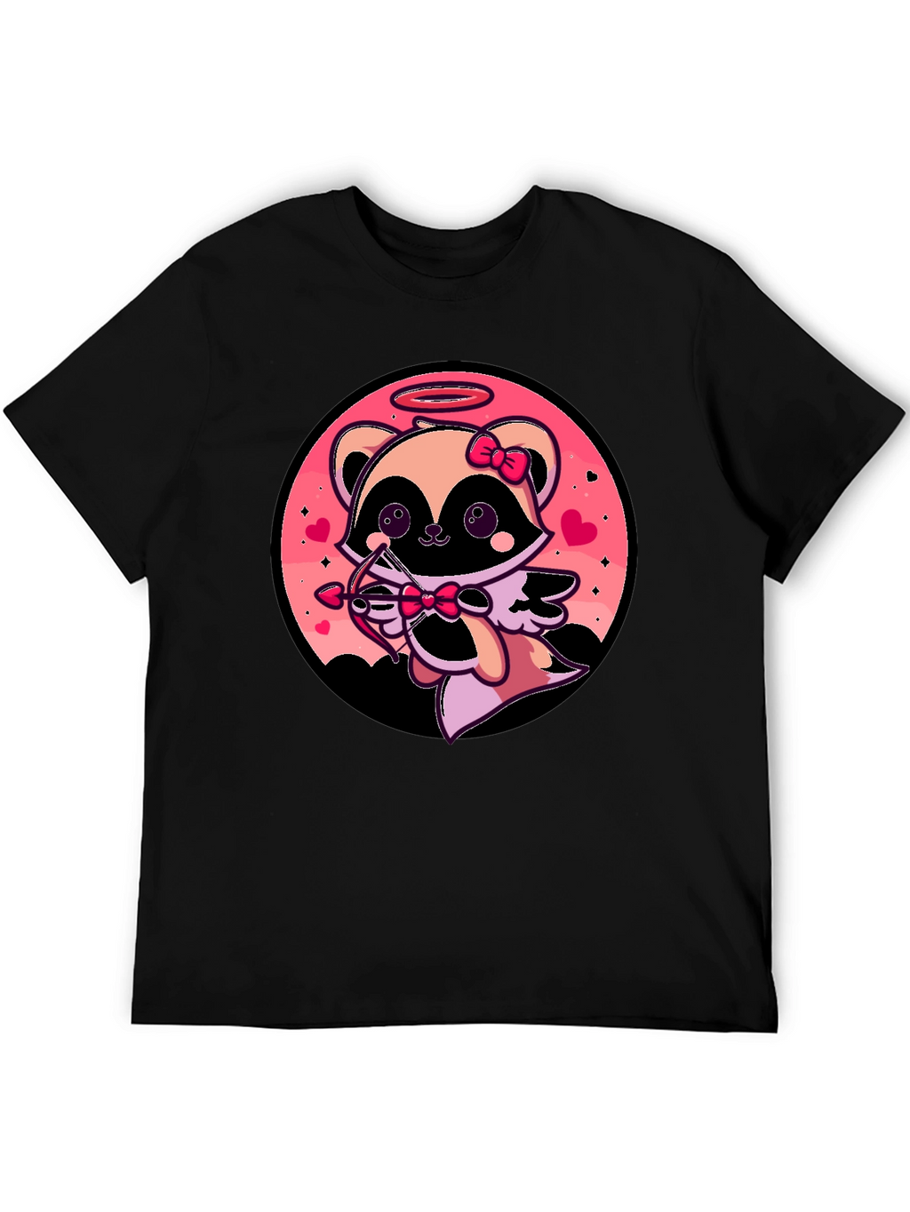Cupid Raccoon Graphic T-Shirt - Valentines Day