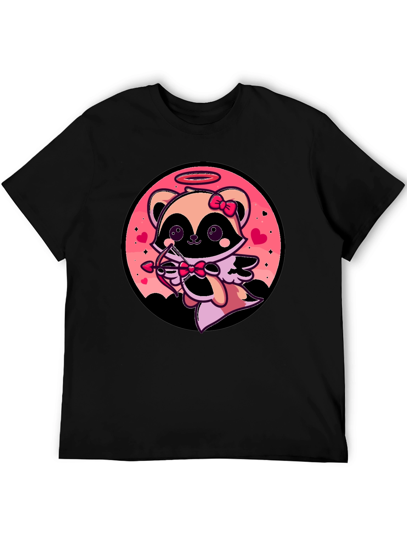 Cupid Raccoon Graphic T-Shirt - Valentines Day