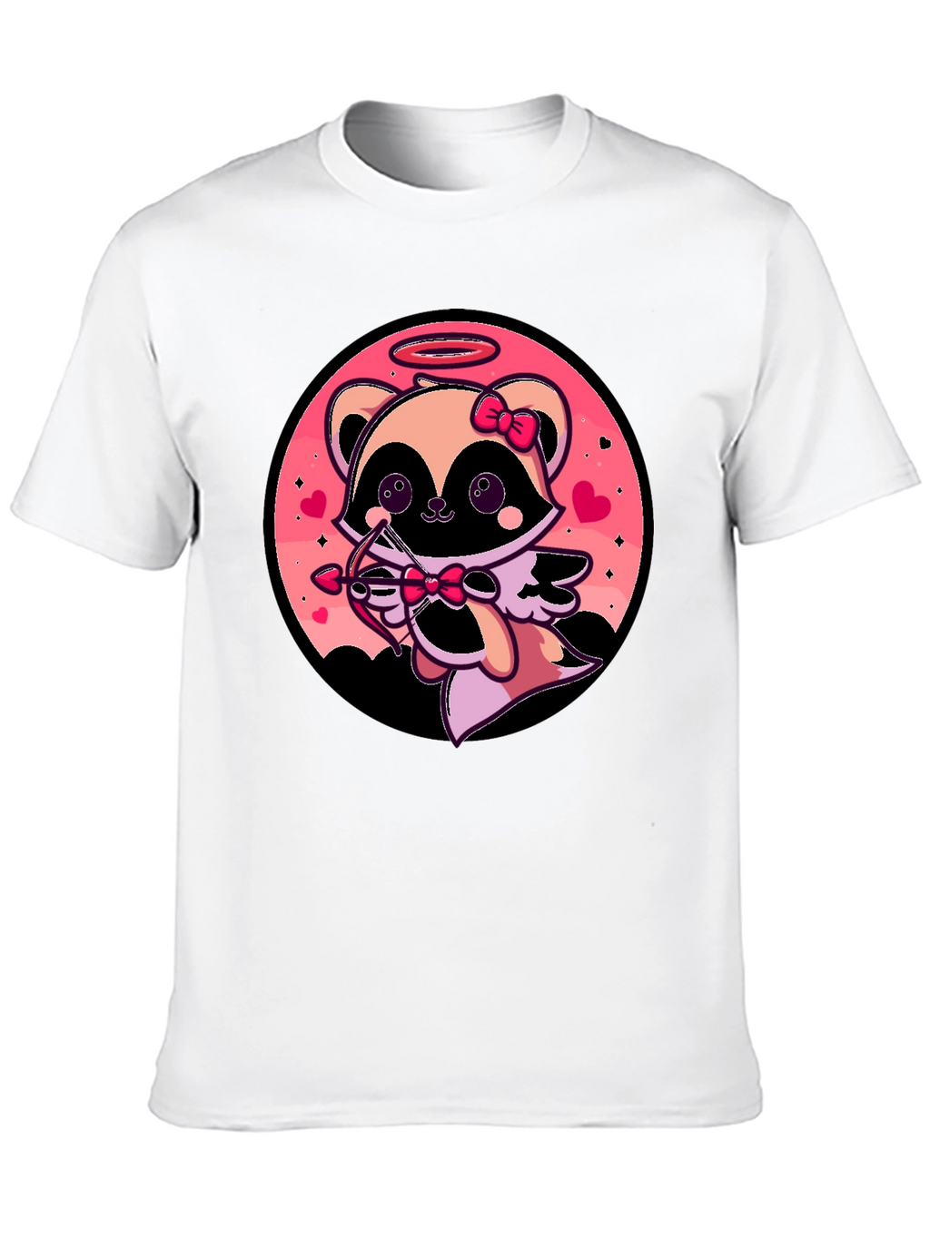 Cupid Raccoon Graphic T-Shirt - Valentines Day
