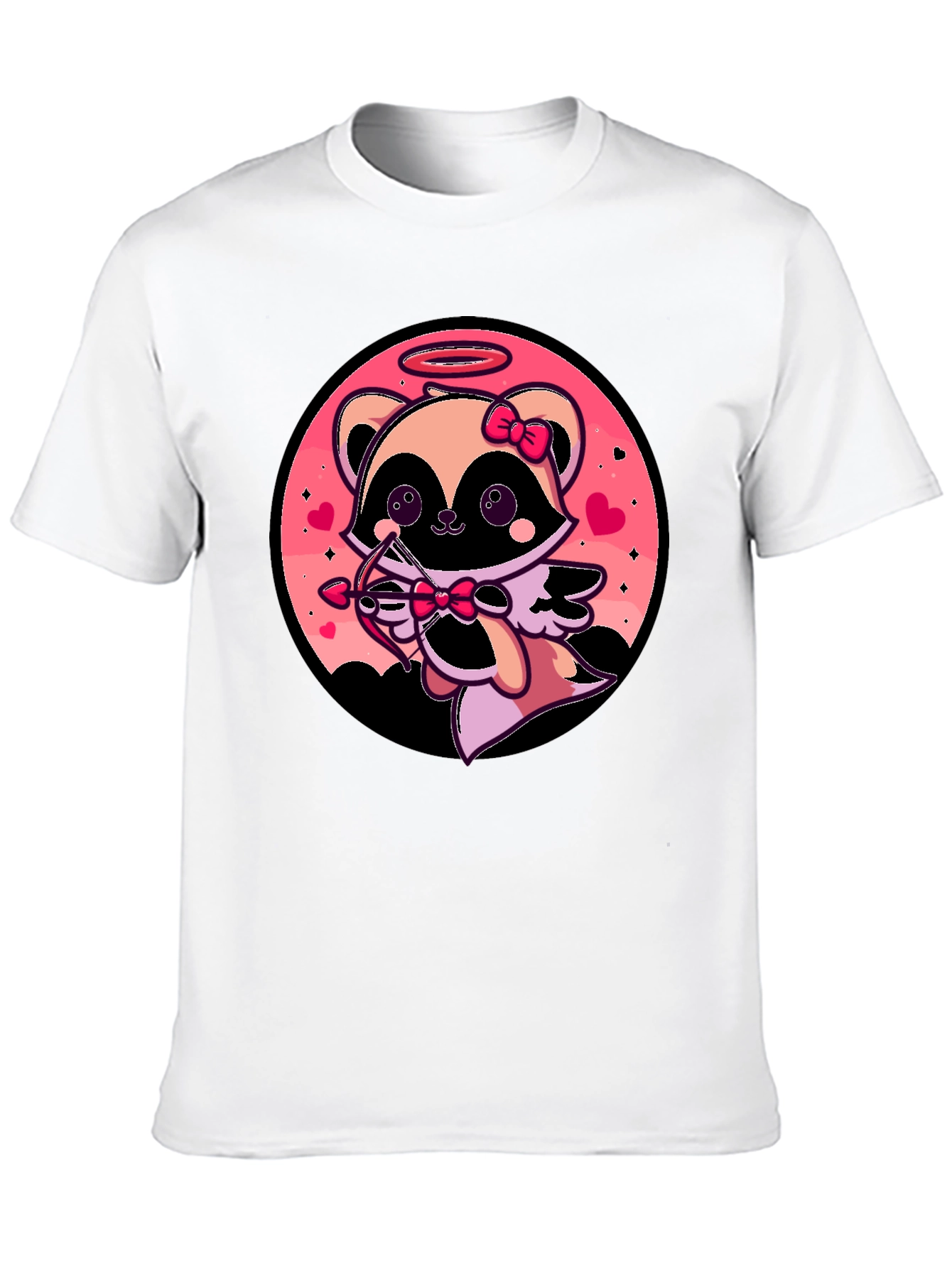 Cupid Raccoon Graphic T-Shirt - Valentines Day
