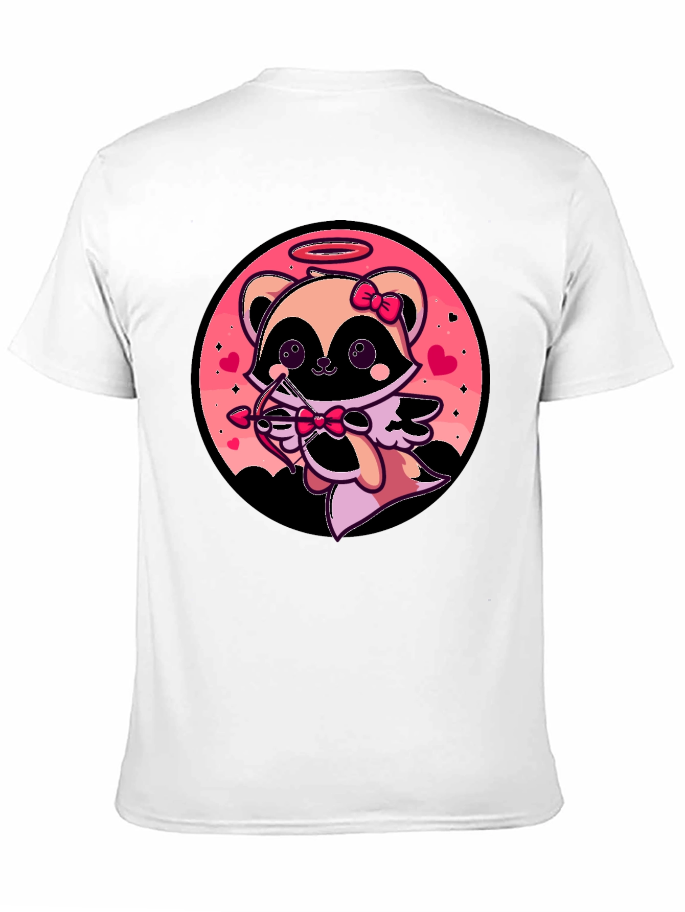 Cupid Raccoon Graphic T-Shirt - Valentines Day