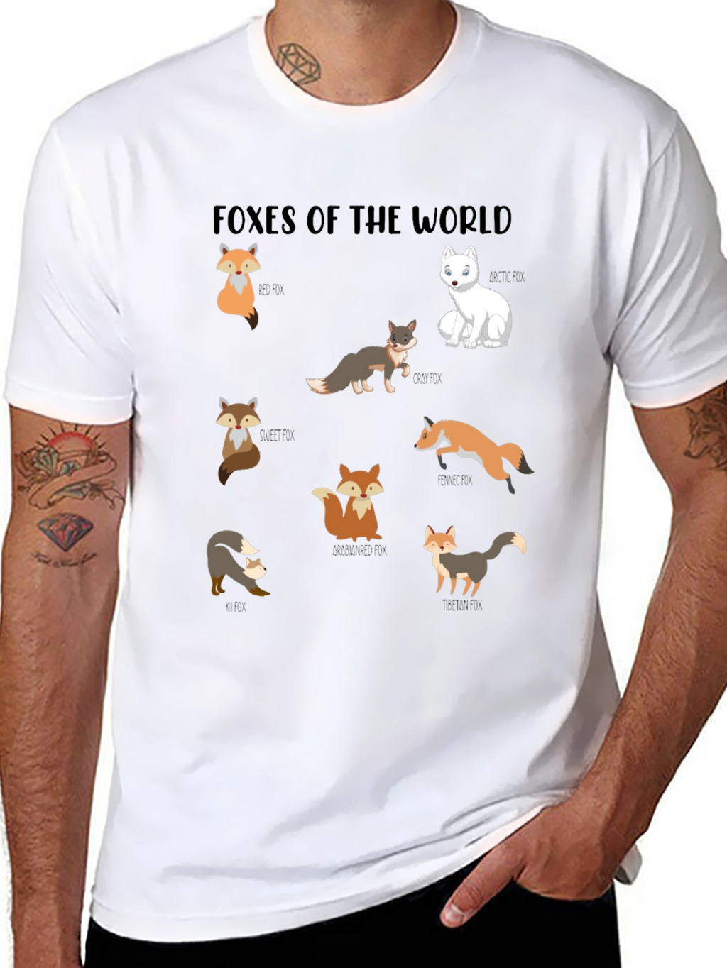 Foxes of the World Graphic T-Shirt