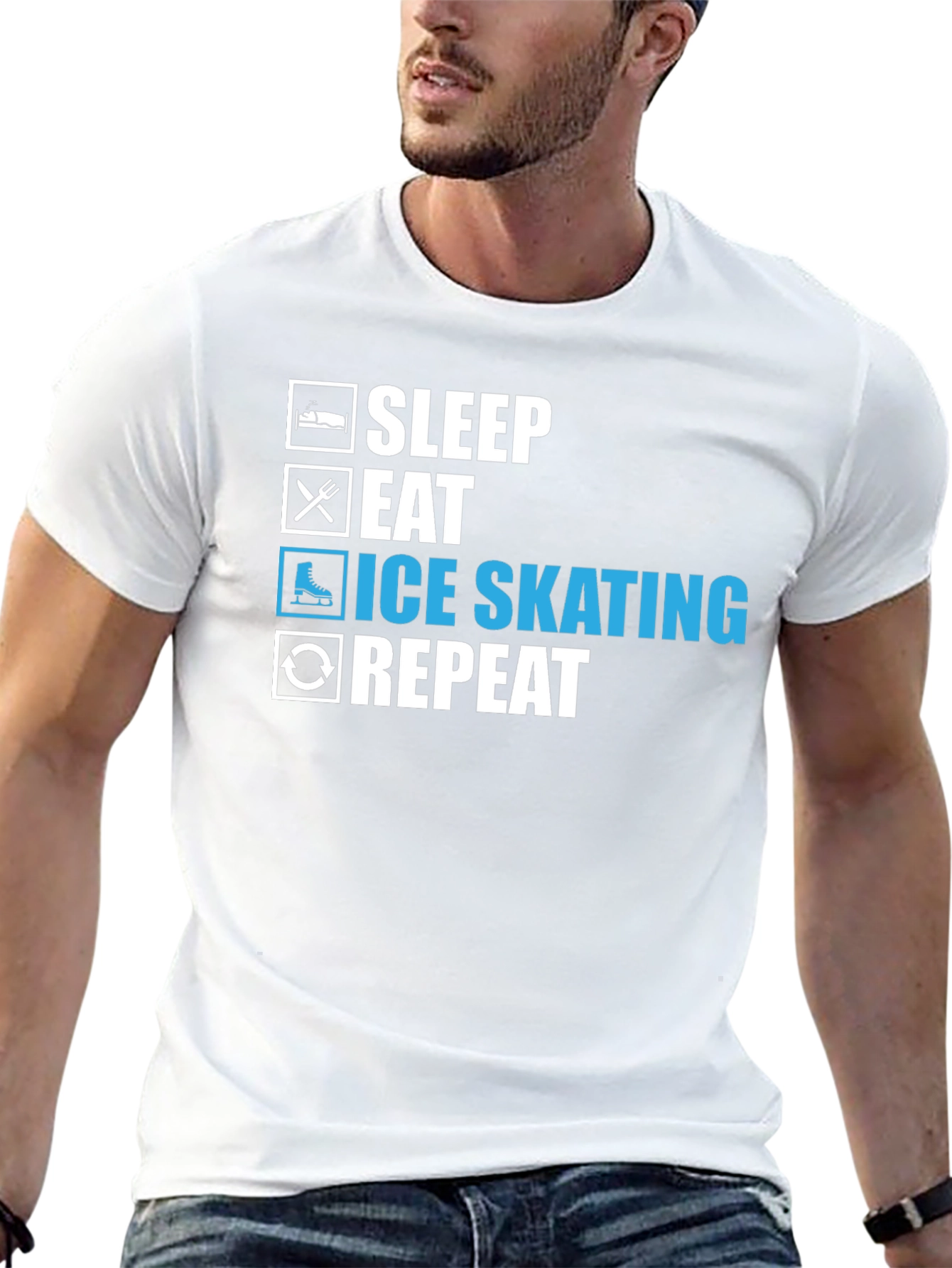 Ice Skating T-Shirt - Sleep Eat Skate Repeat