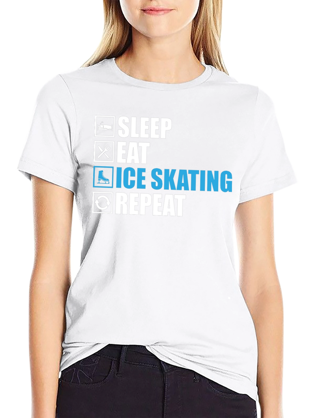 Ice Skating T-Shirt - Sleep Eat Skate Repeat
