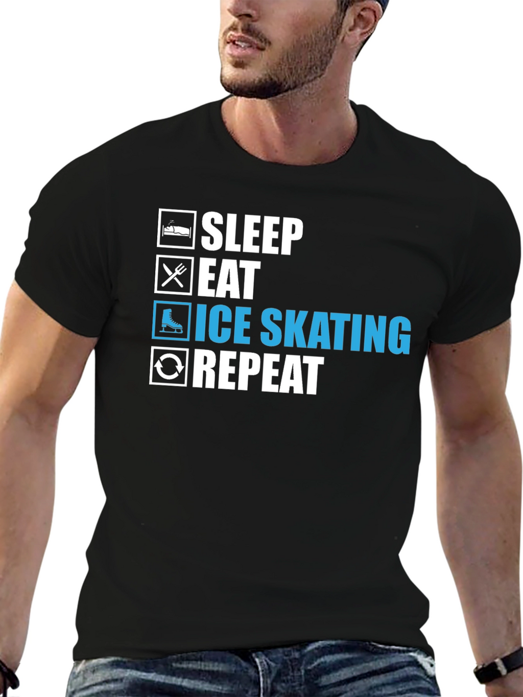 Ice Skating T-Shirt - Sleep Eat Skate Repeat