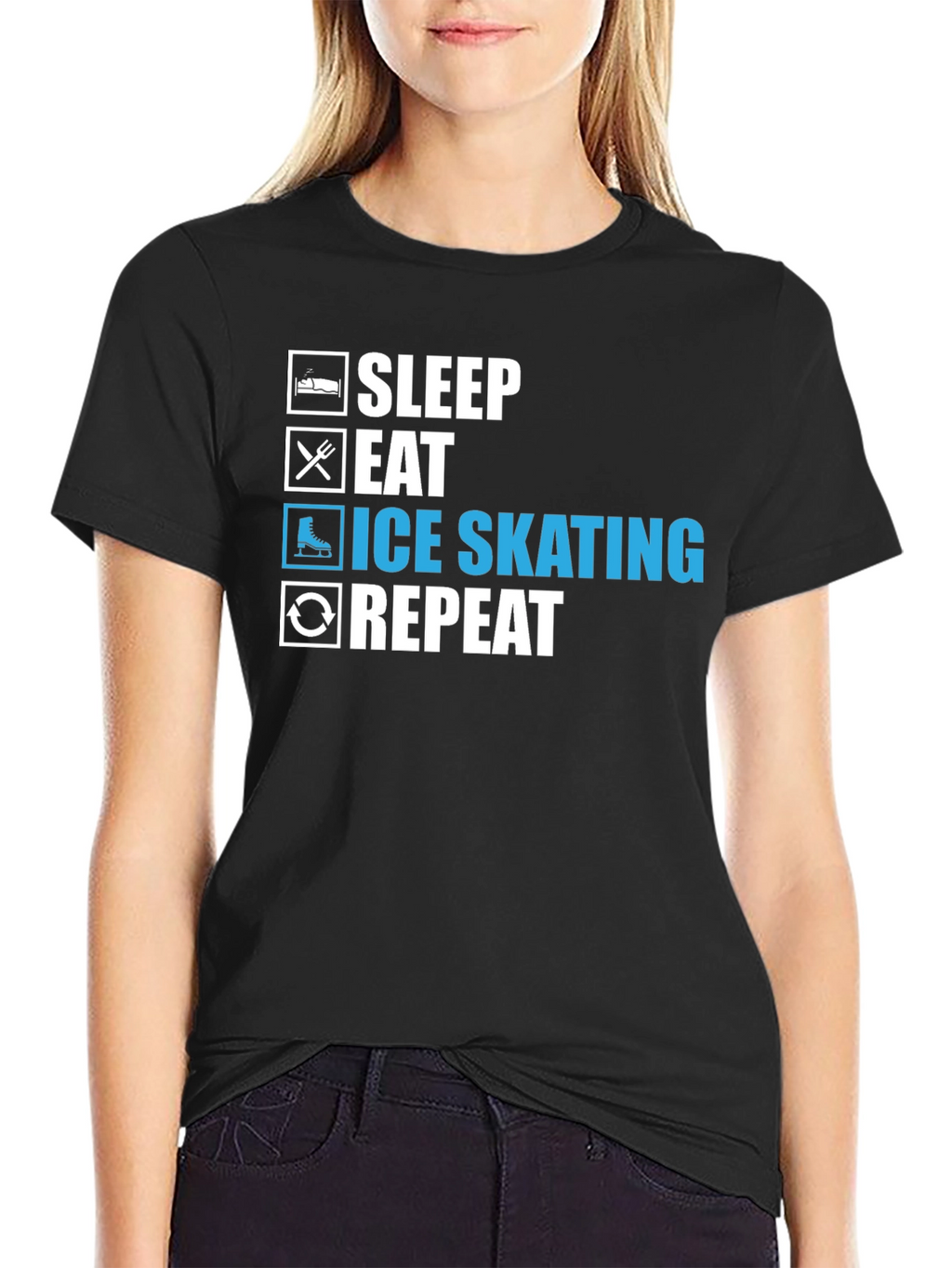 Ice Skating T-Shirt - Sleep Eat Skate Repeat