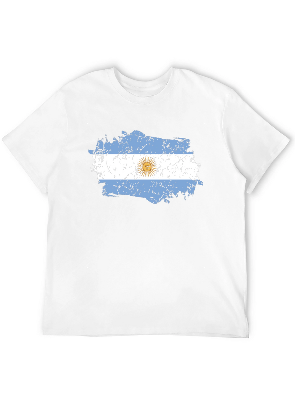 Argentina Flag Distressed Black T-Shirt