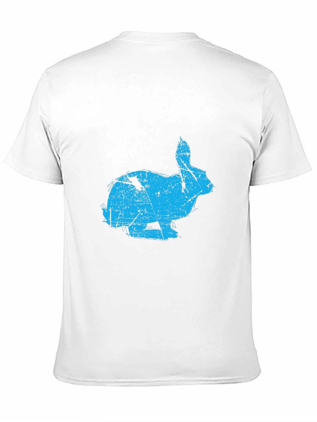 Distressed Rabbit Graphic Black T-Shirt