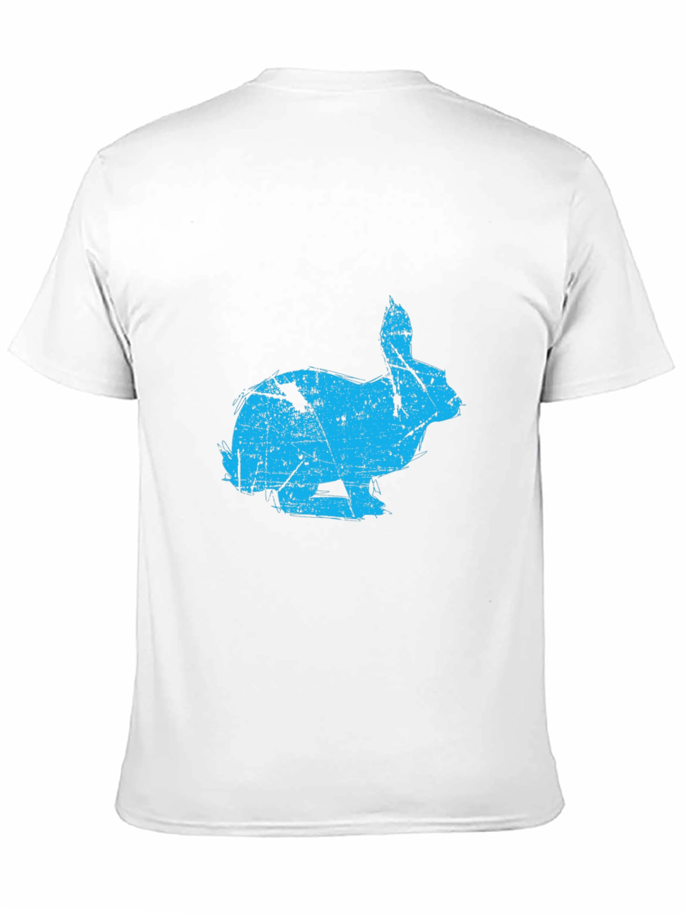 Distressed Rabbit Graphic Black T-Shirt