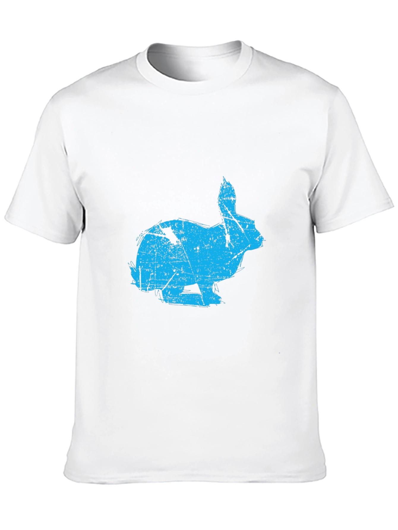 Distressed Rabbit Graphic Black T-Shirt