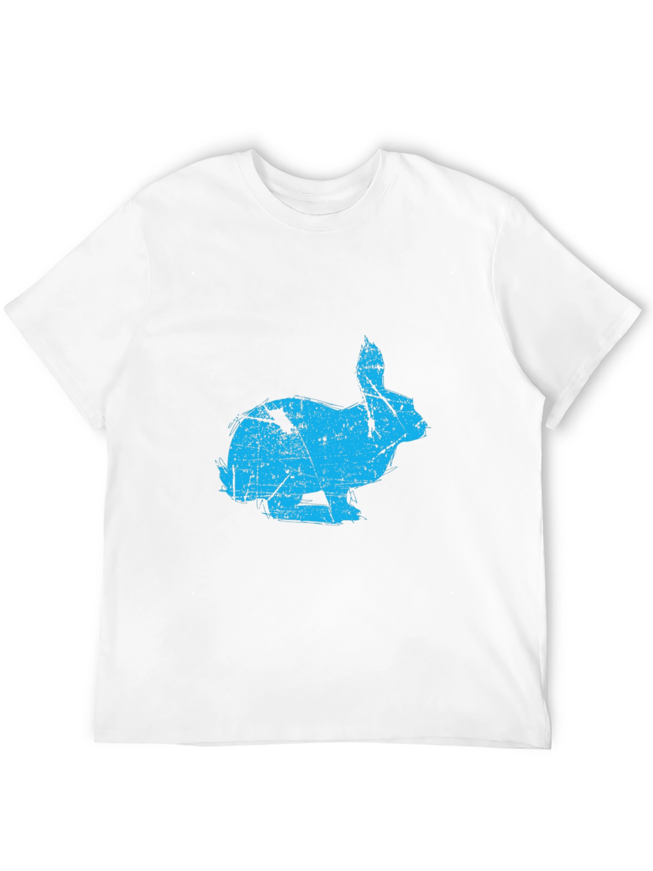Distressed Rabbit Graphic Black T-Shirt