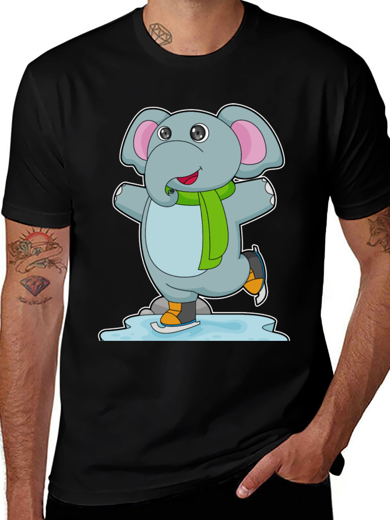 Elephant Ice Skating T-Shirt