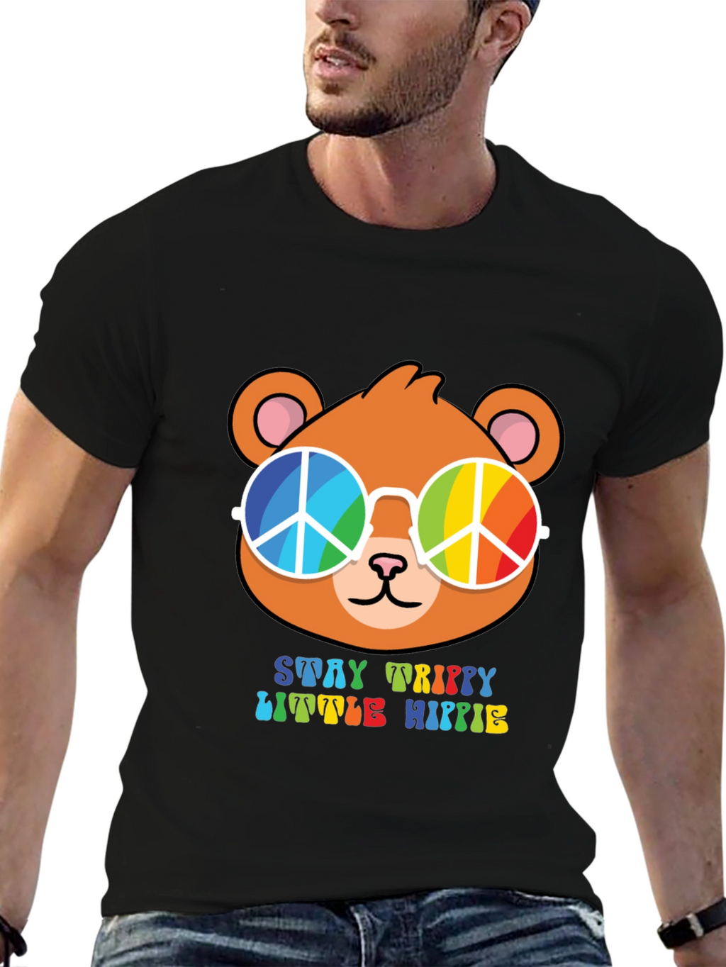 Stay Trippy Little Hippie Bear T-Shirt