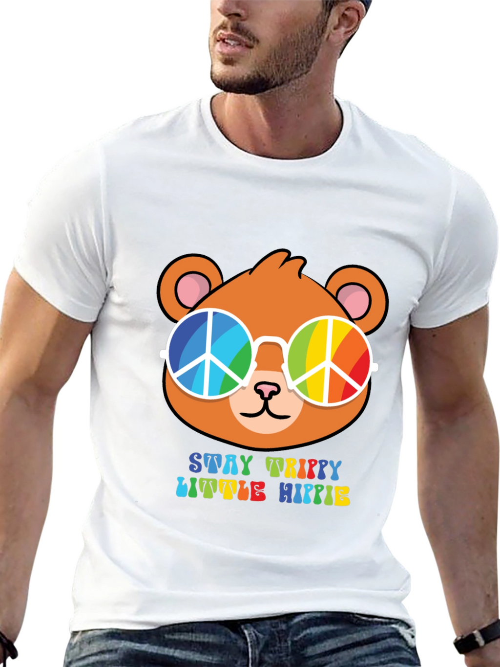 Stay Trippy Little Hippie Bear T-Shirt