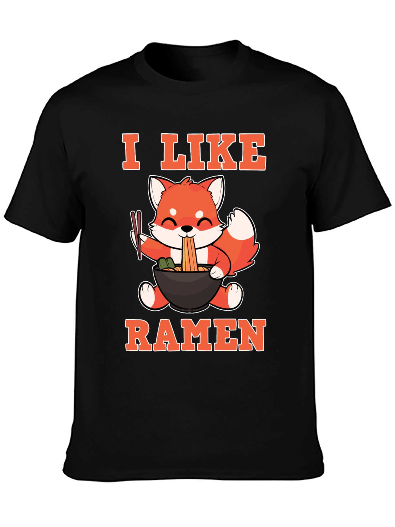 I Like Ramen Fox T-Shirt - Cute Anime Foodie Tee