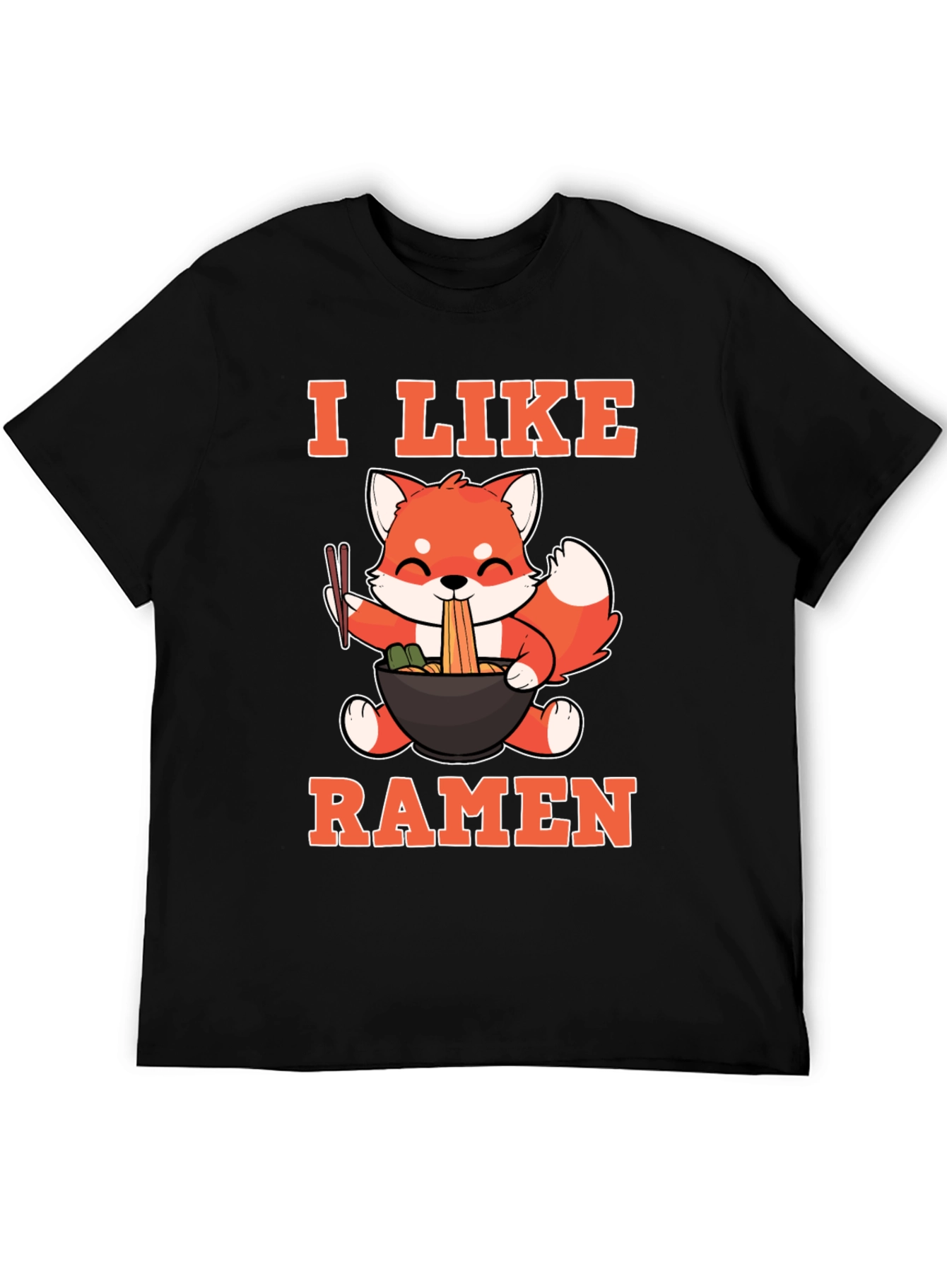 I Like Ramen Fox T-Shirt - Cute Anime Foodie Tee