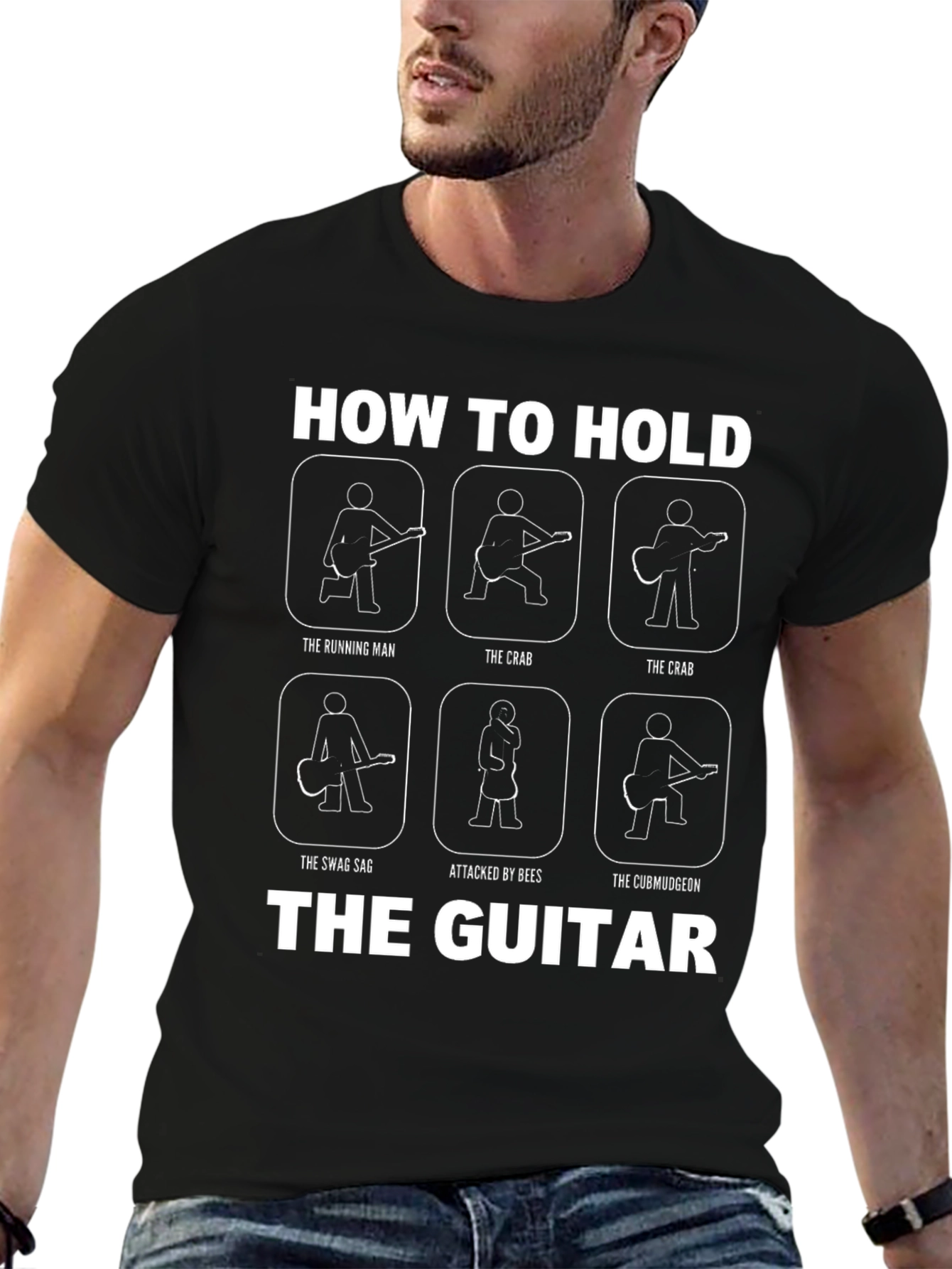 Funny Guitarist T-Shirt - How to Hold the Guitar Graphic Tee