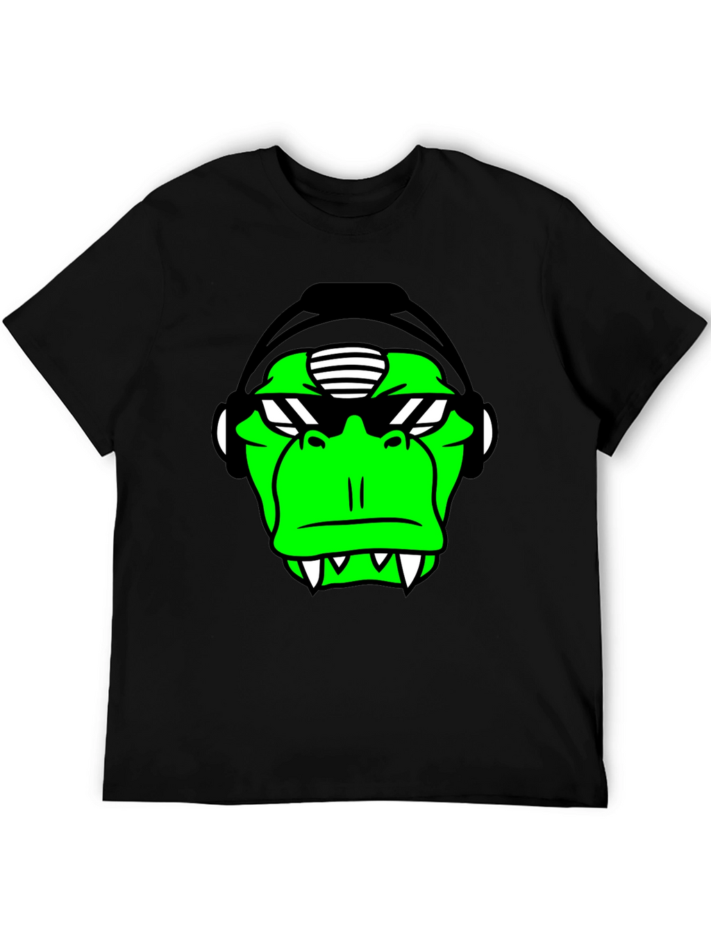 Green Monkey DJ Graphic Tee - Black
