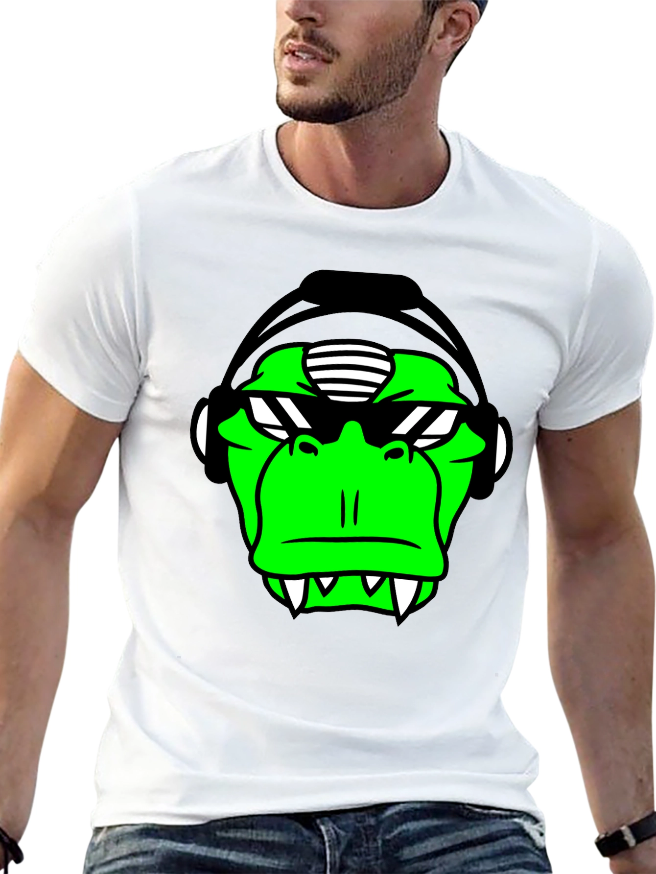Green Monkey DJ Graphic Tee - Black