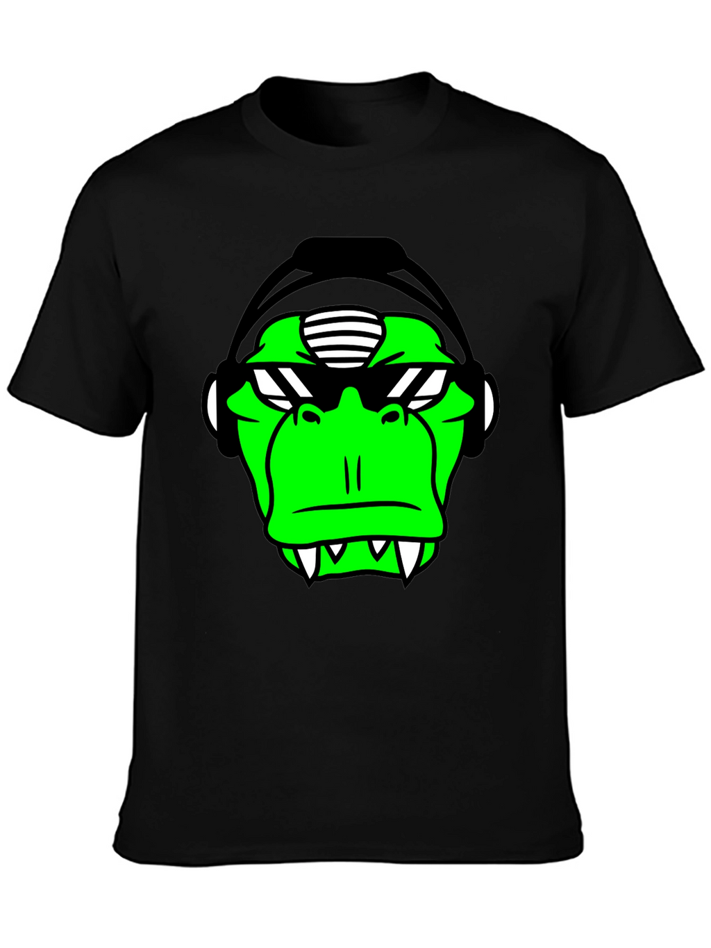 Green Monkey DJ Graphic Tee - Black