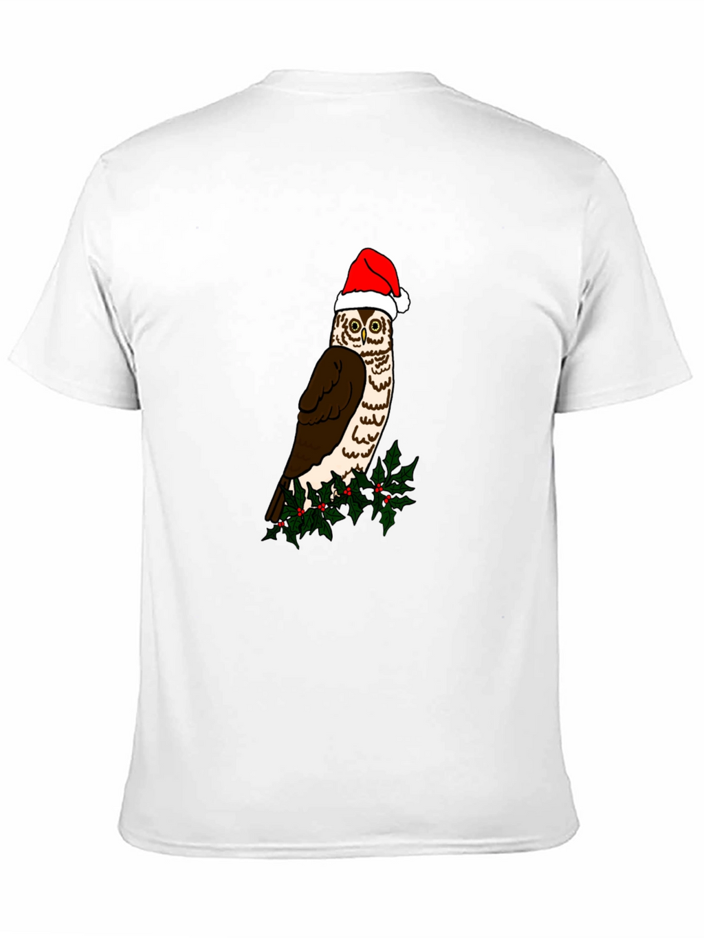 Festive Owl Graphic Tee - Holiday Cheer