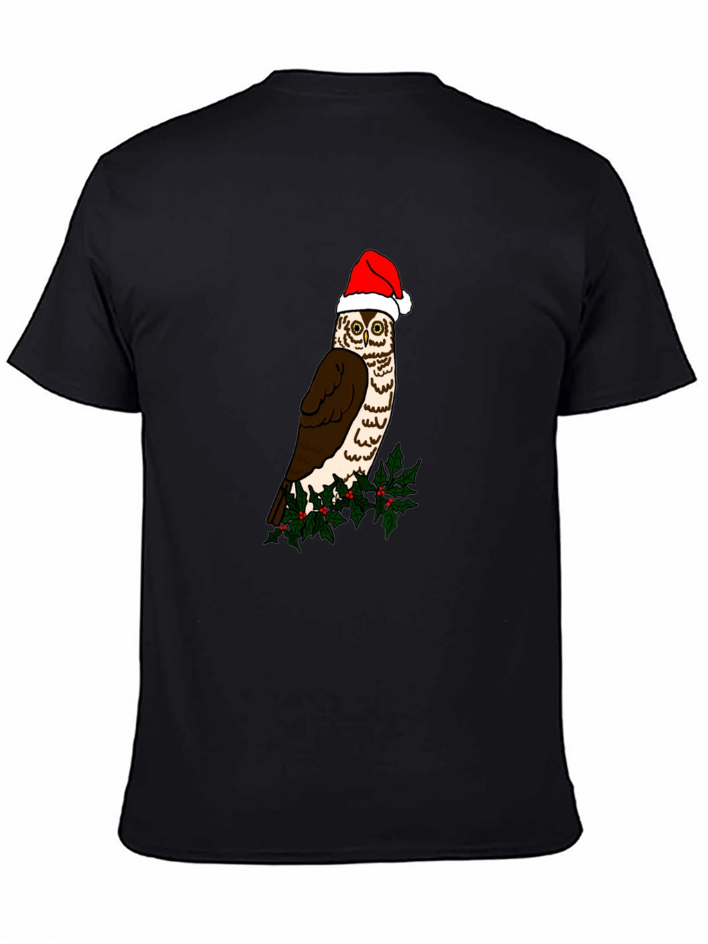 Festive Owl Graphic Tee - Holiday Cheer
