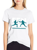 Fencing Silhouette Graphic Tee - Black