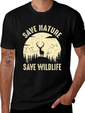 Save Nature Save Wildlife Graphic Tee - Black