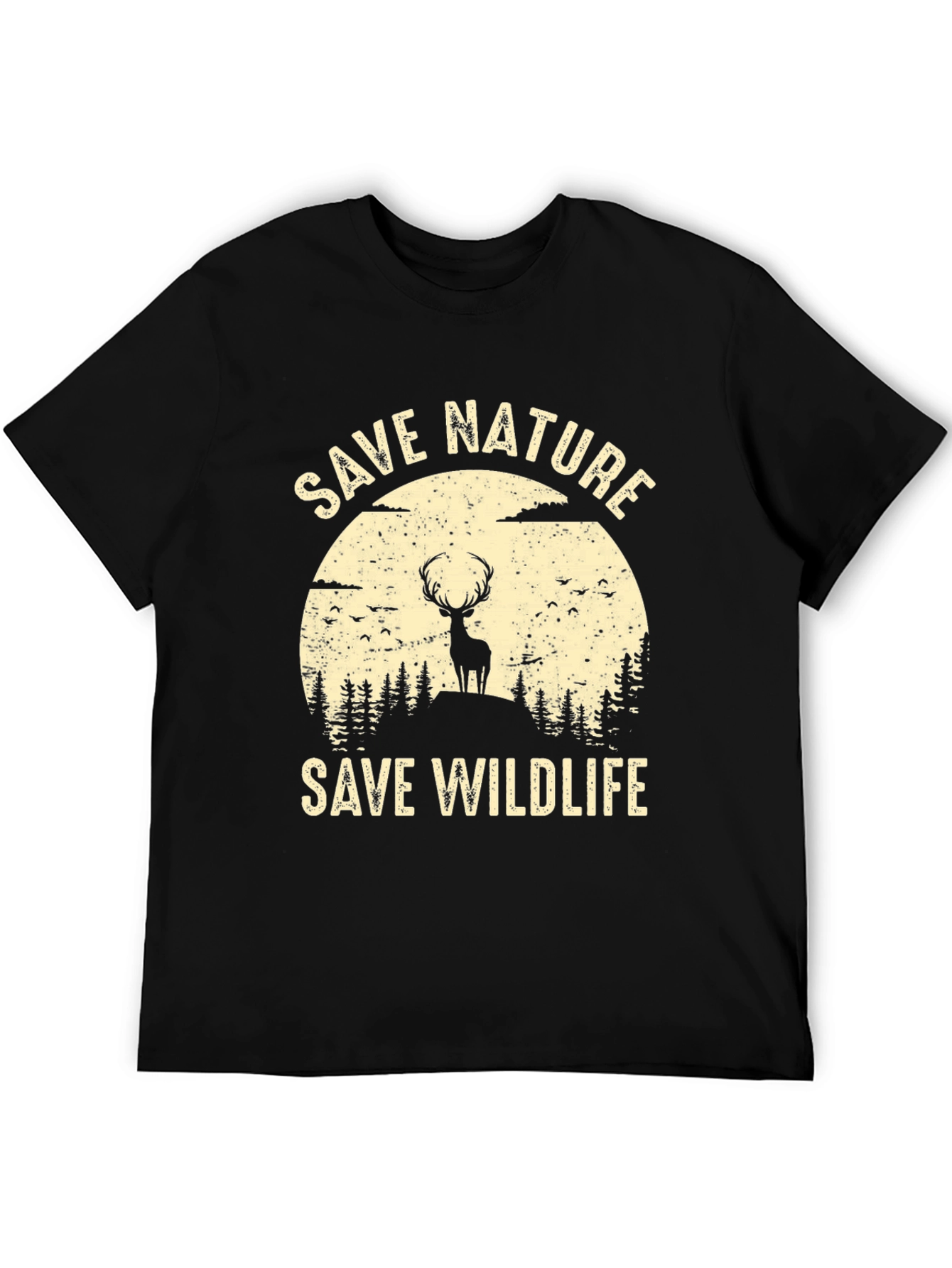 Save Nature Save Wildlife Graphic Tee - Black