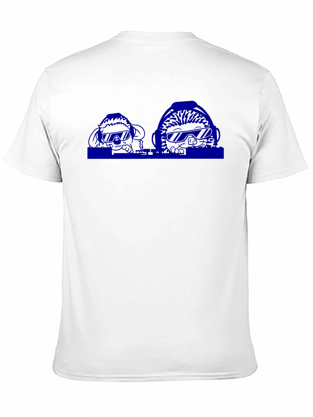 Mens Black T-Shirt with Blue Graphic Print
