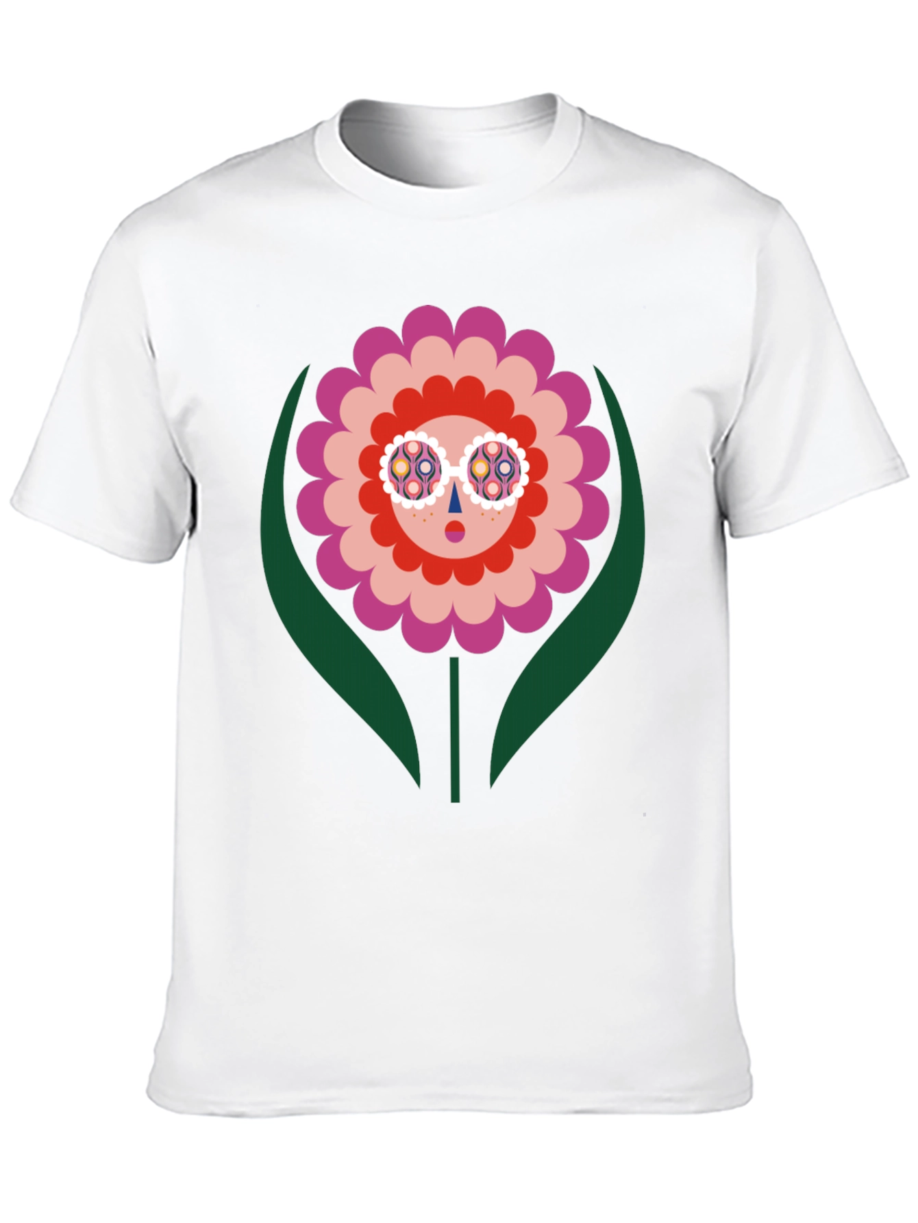 Groovy Flower Graphic Tee - Retro Floral Design