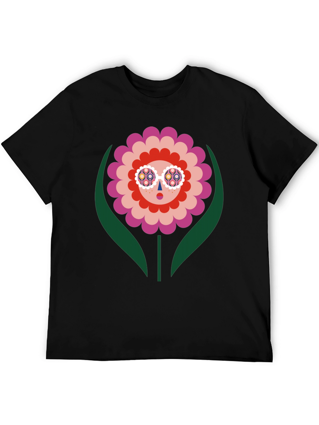 Groovy Flower Graphic Tee - Retro Floral Design