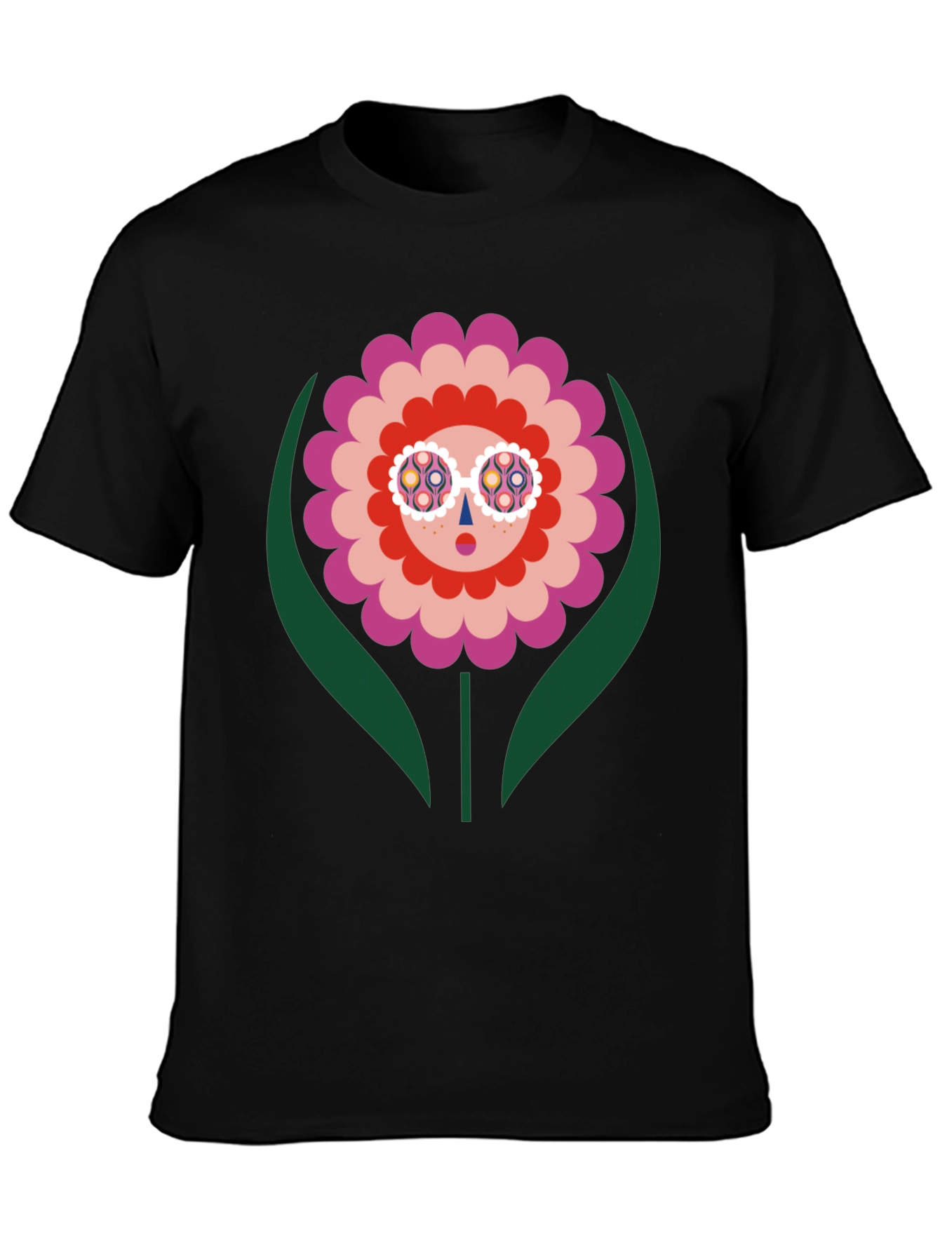 Groovy Flower Graphic Tee - Retro Floral Design