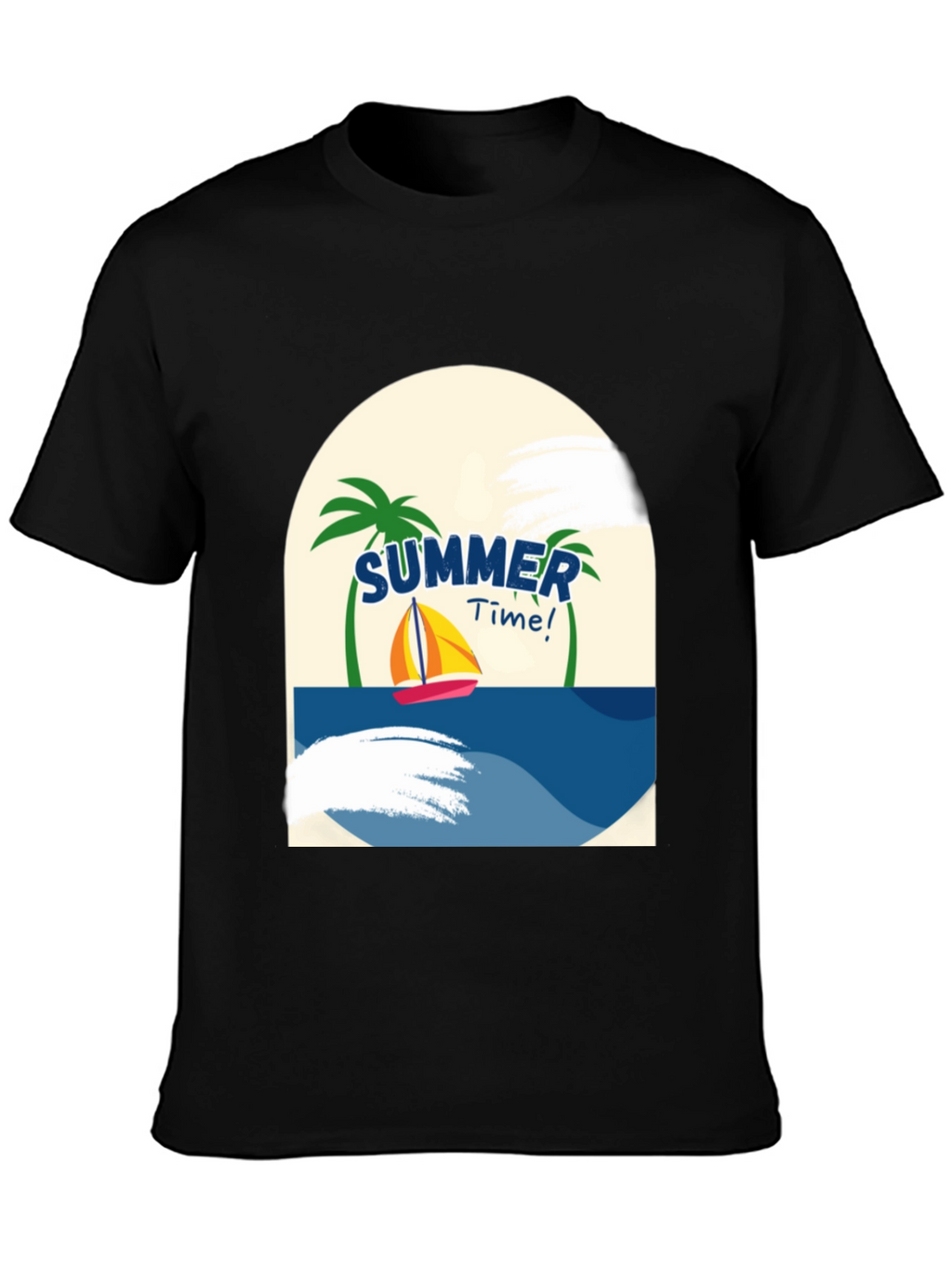 Summer Time Graphic T-Shirt - Tropical Sailboat Design