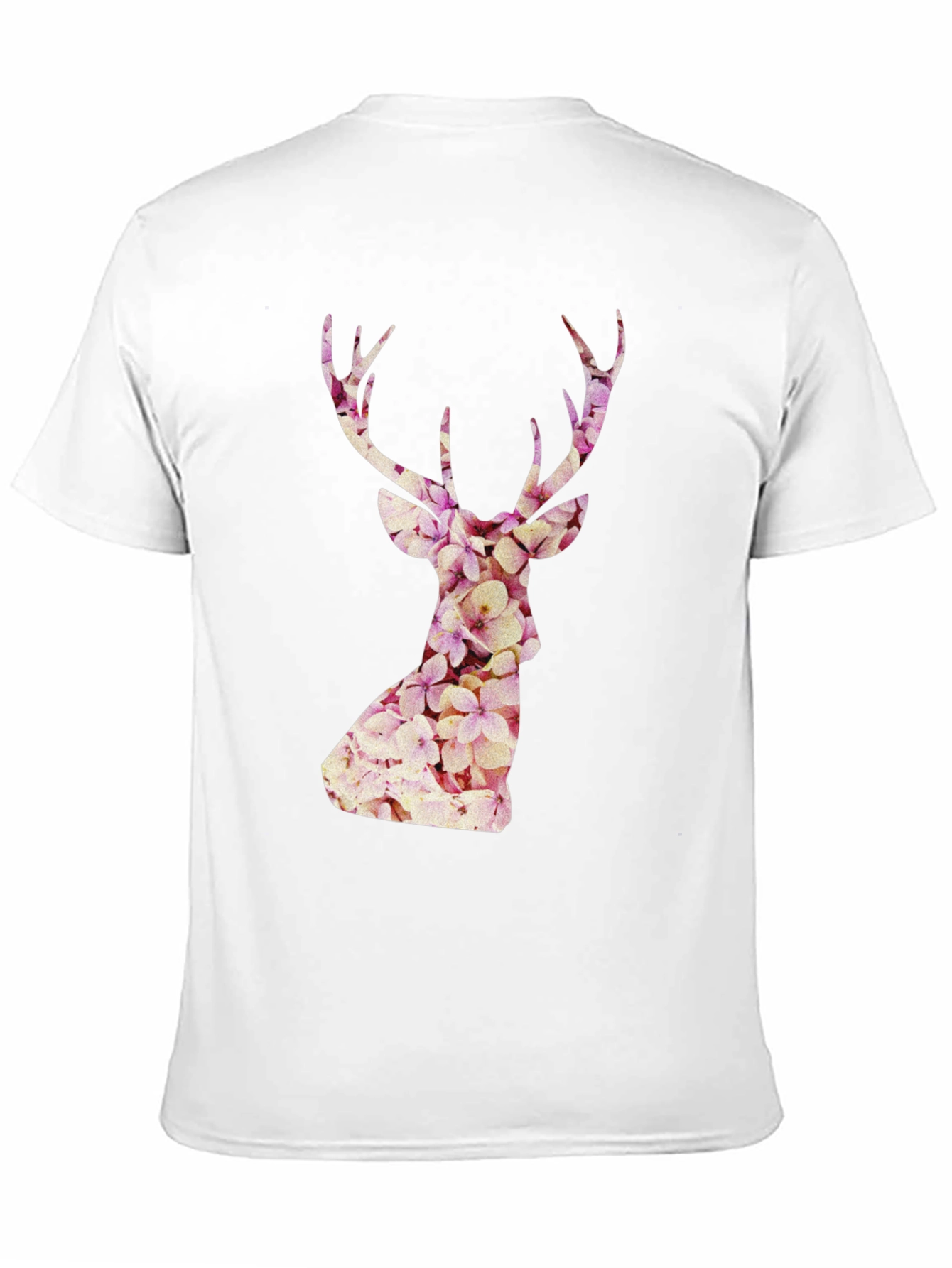 Floral Deer Head Graphic Tee - Trendy Mens Black T-Shirt