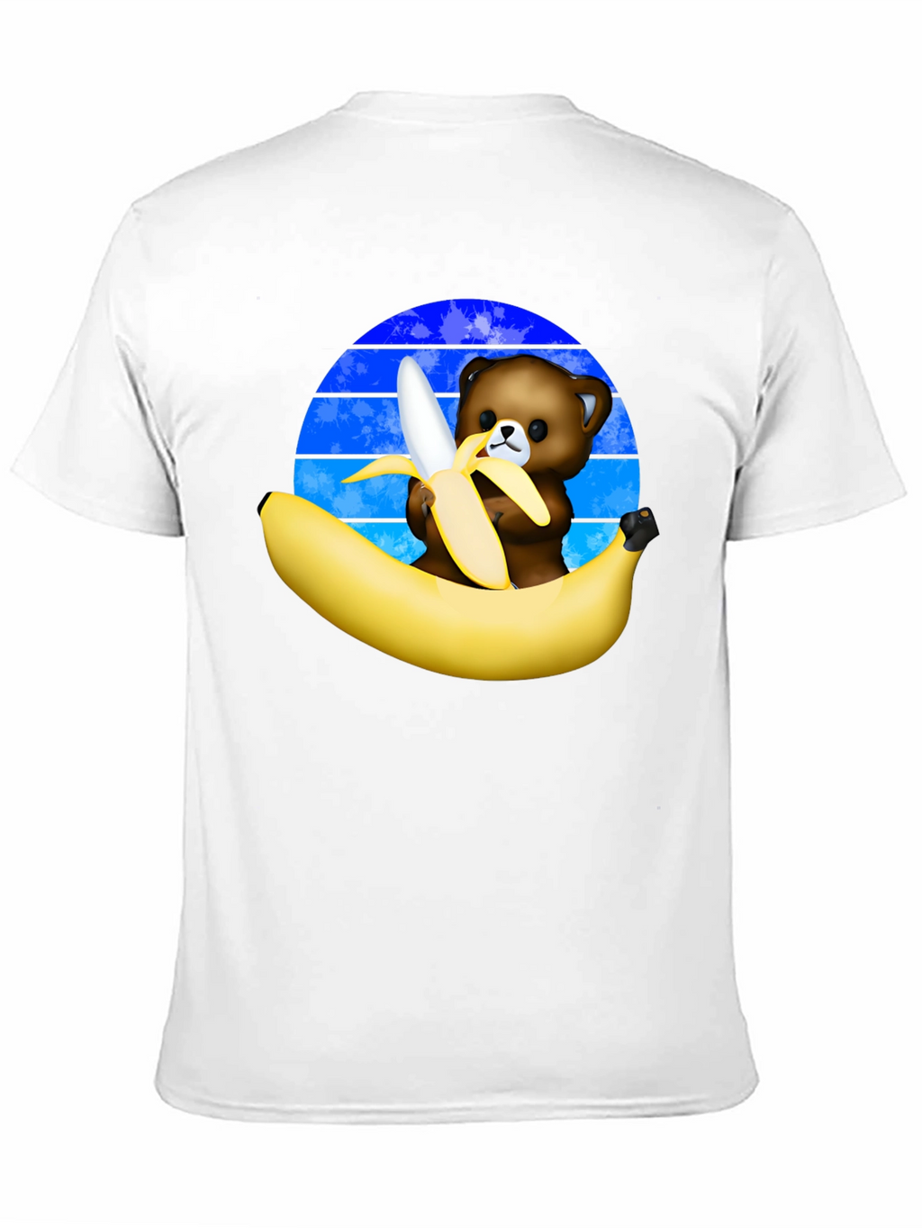 Funny Bear Eating Banana Graphic T-Shirt