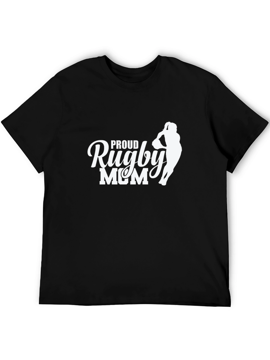 Proud Rugby Mom Black T-Shirt