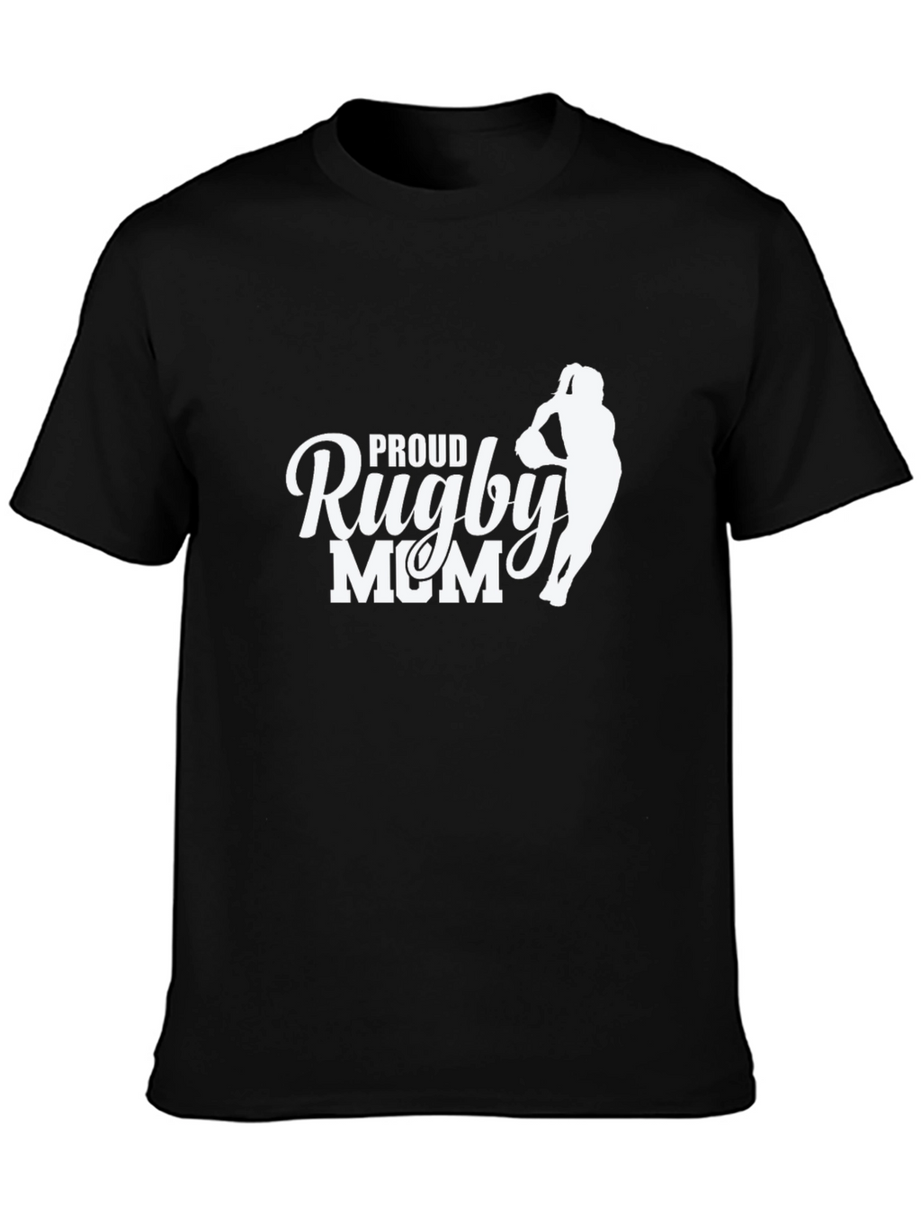 Proud Rugby Mom Black T-Shirt