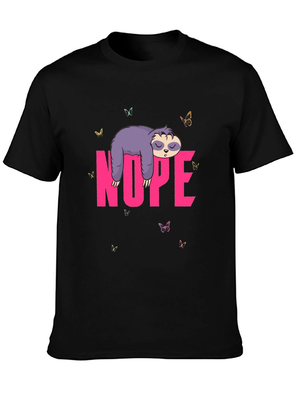 Nope Sloth Graphic Tee - Relaxed Lazy Day T-Shirt