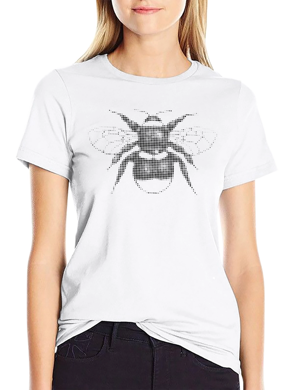 Dotted Bee Graphic T-Shirt - Mens Black Tee