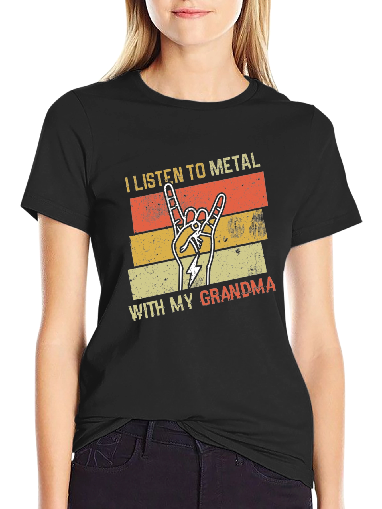 I Listen To Metal With My Grandma T-Shirt