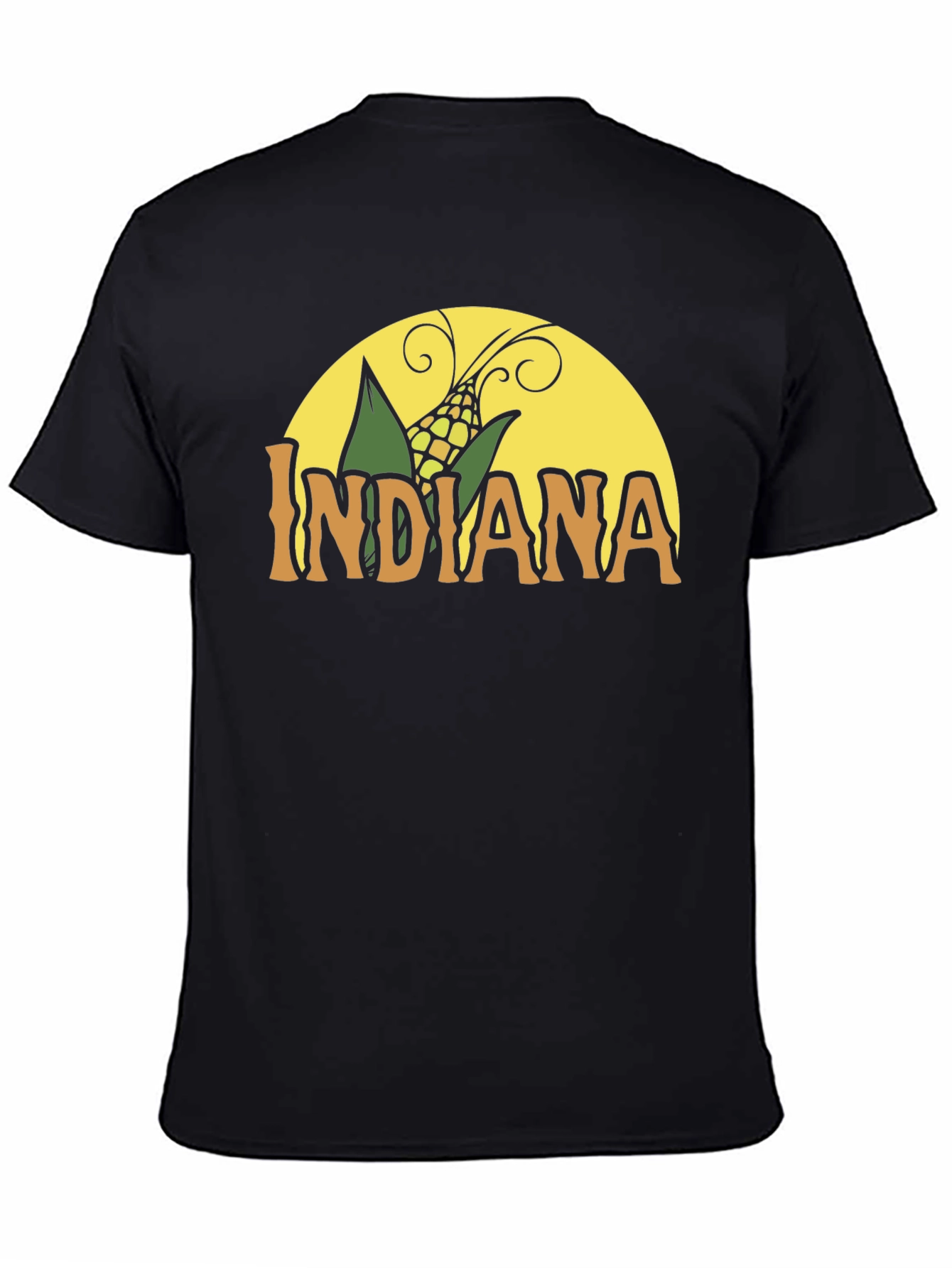 Indiana Corn Graphic Tee - Black Cotton T-Shirt