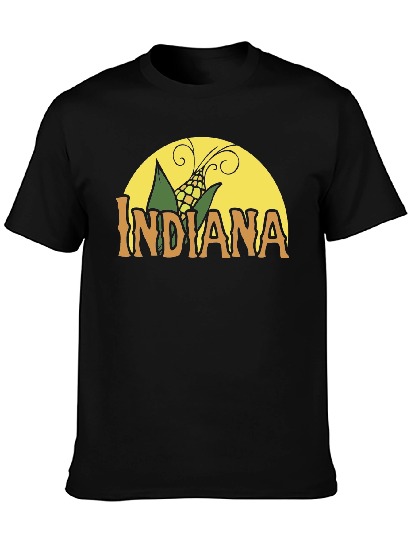 Indiana Corn Graphic Tee - Black Cotton T-Shirt