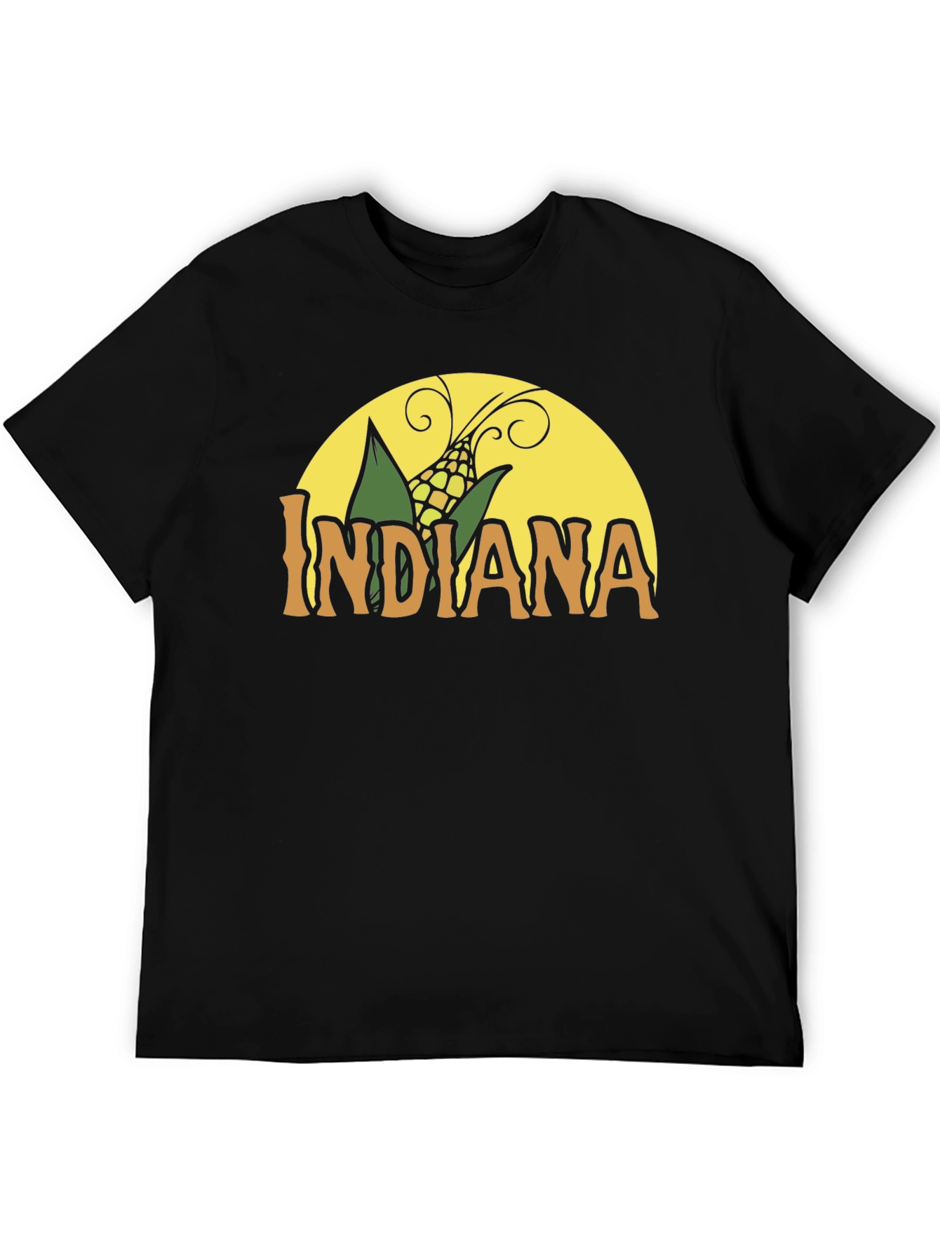 Indiana Corn Graphic Tee - Black Cotton T-Shirt