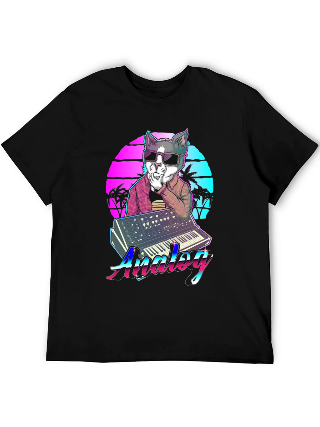 Retro Cat Synthesizer T-Shirt